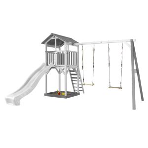 Beach Tower de Axi avec 2 balançoires et toboggan blanc