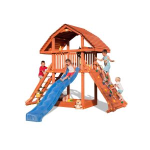 Tour de jeux Giant avec toboggan, mur et corde d'escalade de Fungoo
