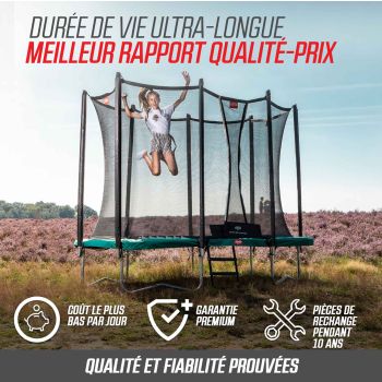 Trampoline Ovale enterré vert 520cm Favorit + filet - BERG