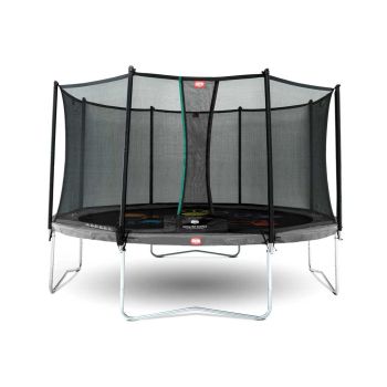 Trampoline imprimé Gris 430cm Favorit Levels et filet BERG + Echelle offerte