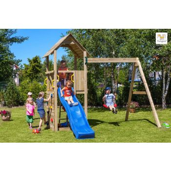 Aire de jeux en bois Carol1 avec toboggan et 1 balançoire de Fungoo