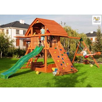 Aire de jeux Giant Move Beach avec toboggan, mur, balançoire de Fungoo