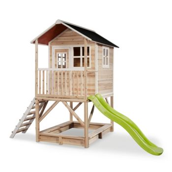 Cabane bois + toboggan Loft 500 Naturel - Exit